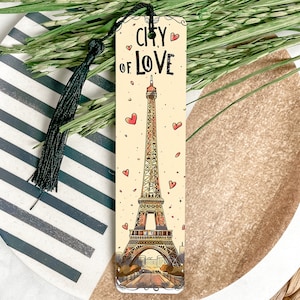 Eiffel Tower Bookmark, Paris City of Love, Metal Bookmark, Unique French Souvenir, Elegant Book Accessory