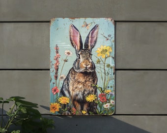 Rex Rabbit Metal Sign, Vintage Style Decor, Unique Gift Idea, Wall Art, Home Decoration