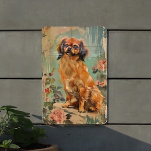 Tibetan Spaniel Metal Sign, Vintage Style Decor, Dog Lover Gift, Wall Art, Home Decoration