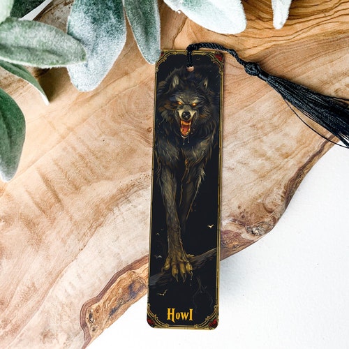 Werewolf Halloween Bookmark, Metal Howl Bookmark, Spooky Book Accessory, Creepy Reading Marker, Unique Gift Idea