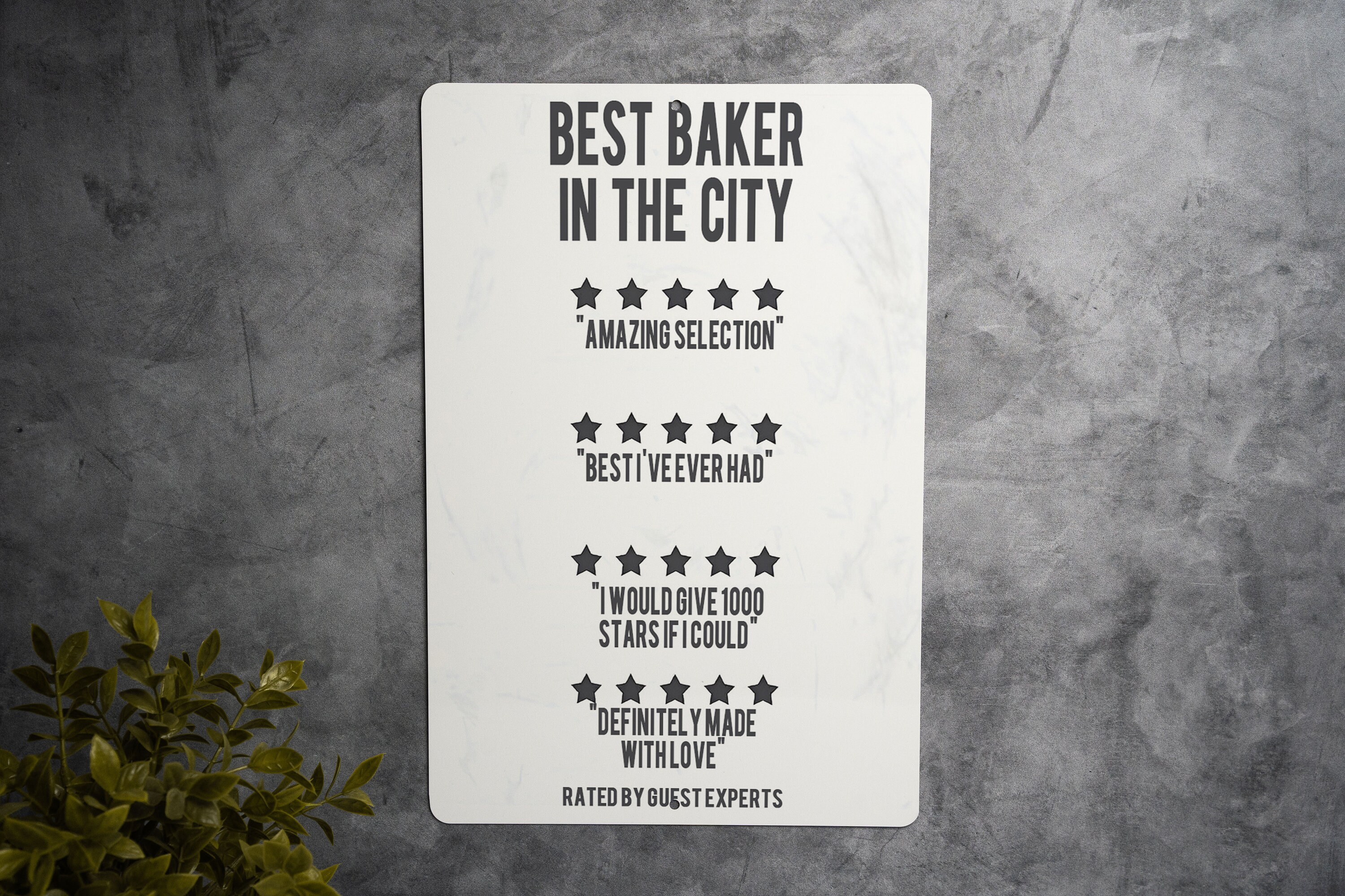Best Baker in the City Metal Sign, Funny Reviews, Quirky Bakery Decor ...