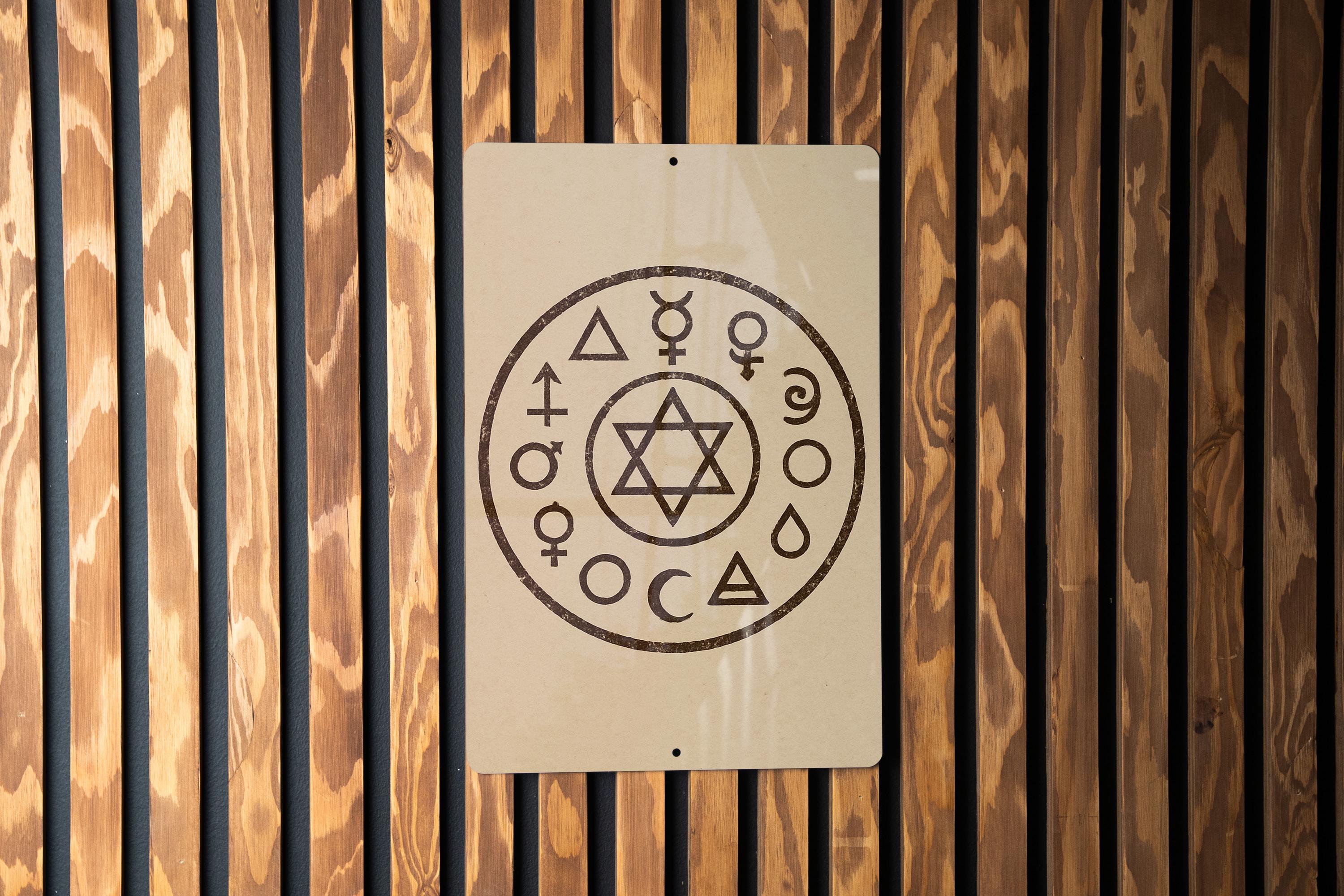 Alchemy Symbol Circle Metal Sign – Mystical Occult Wall Art, Esoteric ...