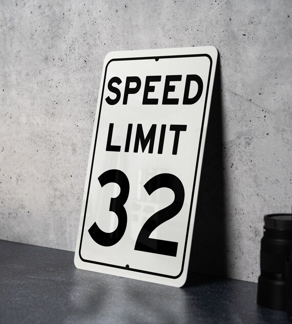 Speed Limit 32 MPH Sign - Customizable Aluminum Sign for Targeted