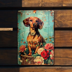 Dachshund Vintage Style Funny Metal Sign, Dog Lover Gift, Home Decor, Wall Art, Pet Sign