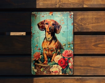 Dachshund Vintage Style Funny Metal Sign, Dog Lover Gift, Home Decor, Wall Art, Pet Sign