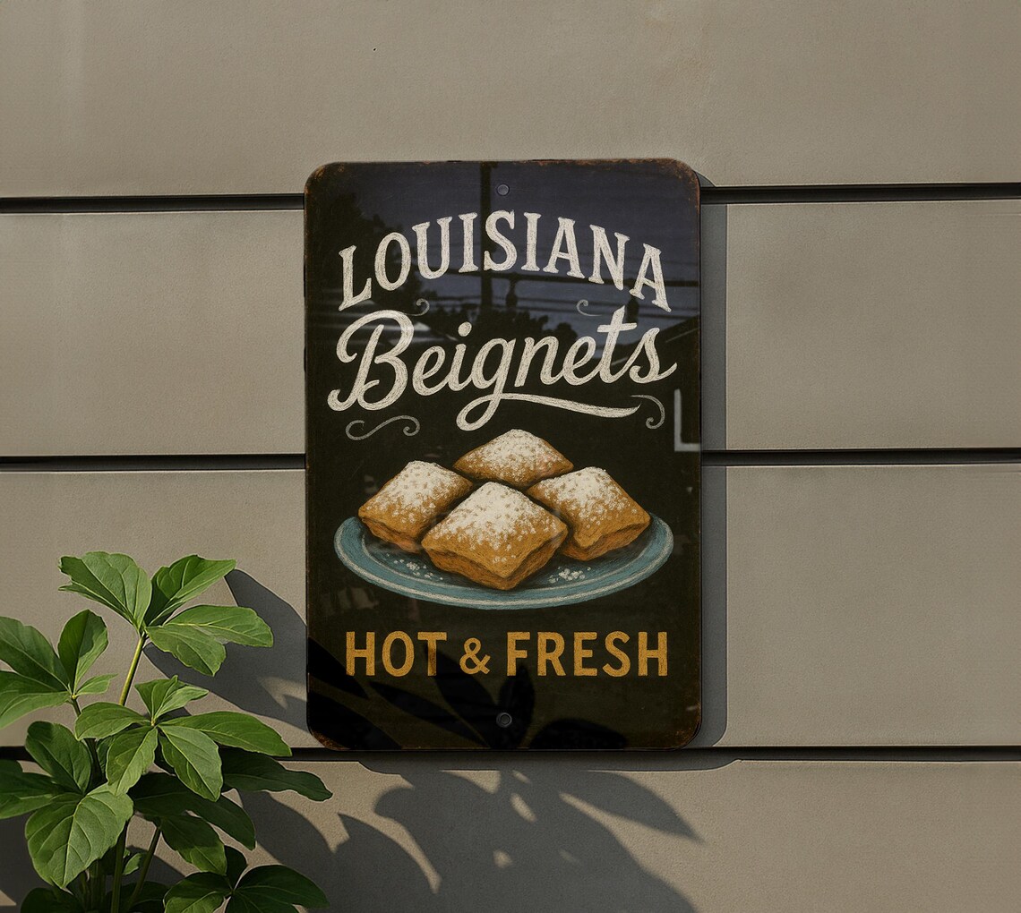 Retro Louisiana Beignets Chalkboard Metal Sign – Vintage Tin Kitchen ...
