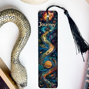 Cosmic Journey Bookmark, Metal Bookmark, Space Theme, Reading Accessory, Unique Gift Idea