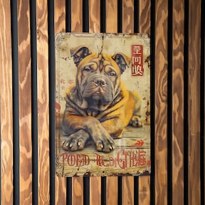 Vintage Style Chinese Shar-Pei Aluminum Sign, Metal Wall Decor, Retro Dog Art, Home Decoration, Gift Idea
