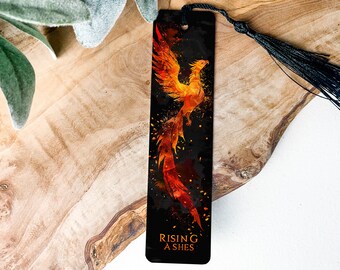 Mystical Phoenix Bookmark, Rising Ashes Design, Metal Bookmark, Unique Book Accessory, Gift Idea