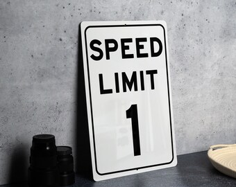 Speed Limit 1 MPH Metal Sign - Durable Aluminum Safety Signage for