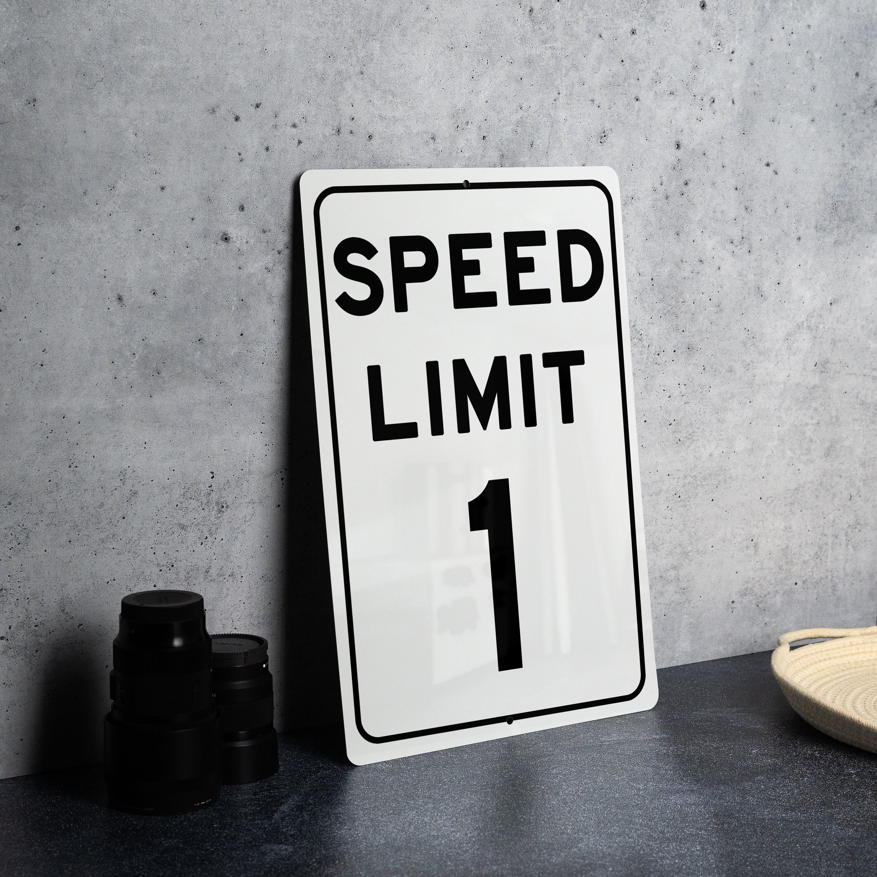 Speed Limit 1 MPH Metal Sign - Durable Aluminum Safety Signage for