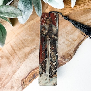 Fantasy Metal Bookmark, Paladin Text, Book Lover Gift, Unique Reading Accessory, Durable Page Keeper