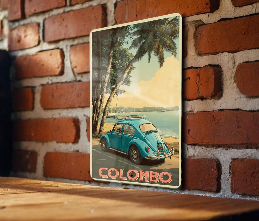 Colombo Sign Retro Colombo Travel Poster Tin Sign – Vintage Sri Lanka Wall Art ...