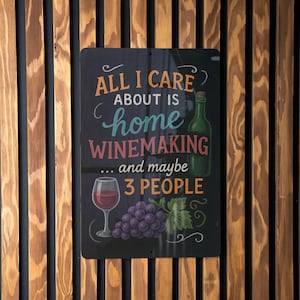 Funny Home Winemaking Metal Sign – Colorful Chalkboard-Style Wall Decor for Wine Lovers, Gift for Winemaker or Bar Decor