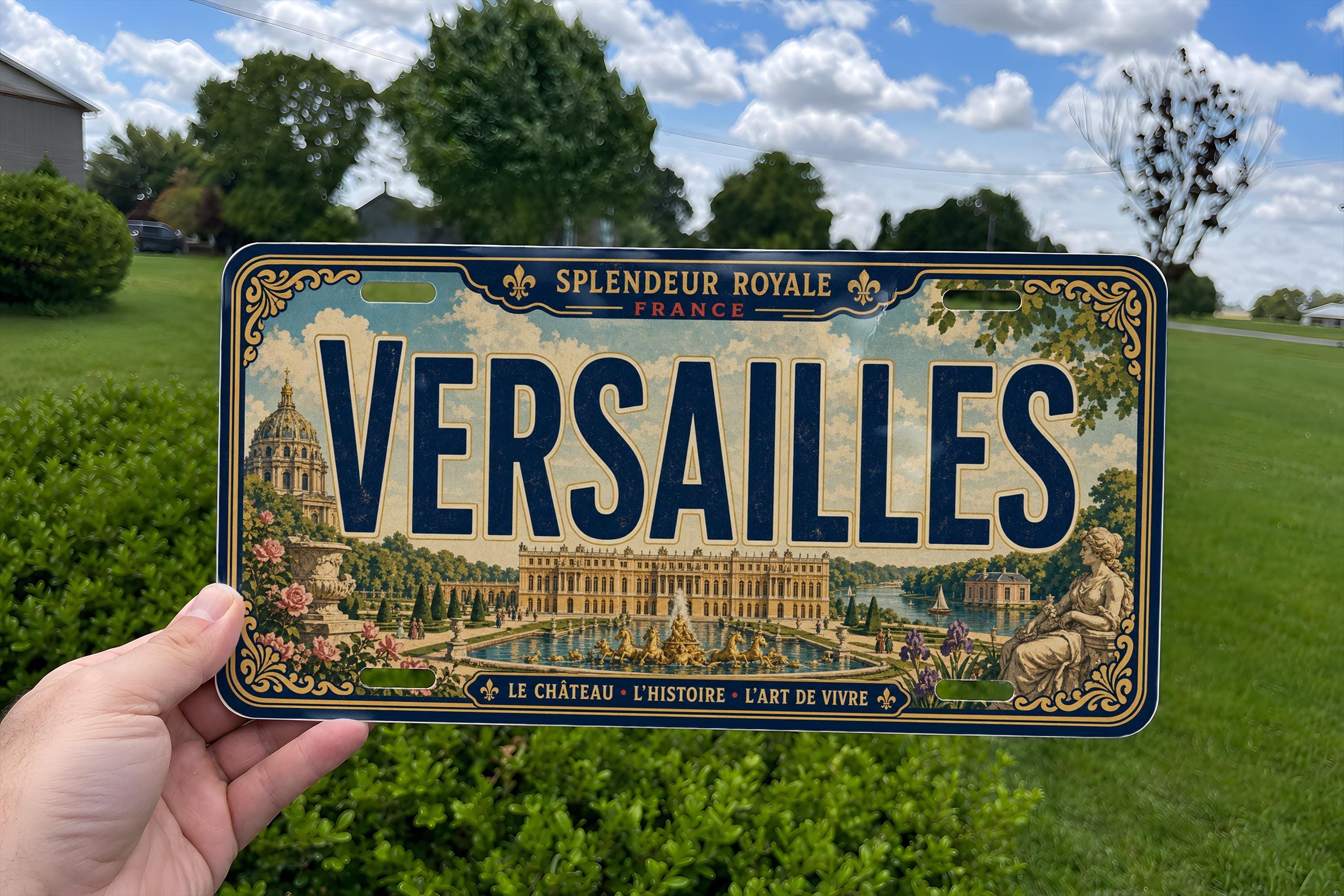 Versailles France Metal License Plate Sign, Palace of Versailles