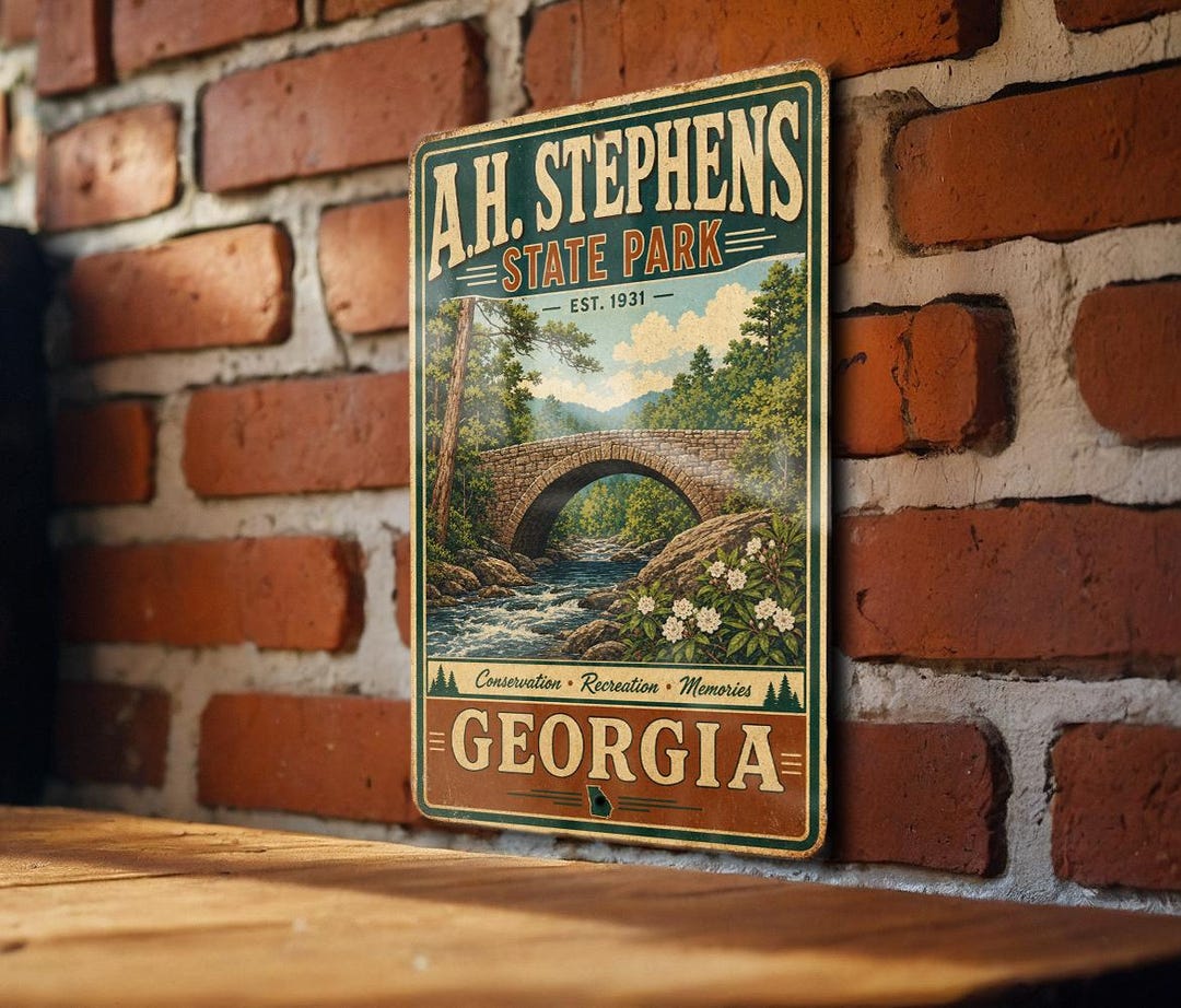 A H Stephens State Park Georgia Vintage Style Metal Sign, Outdoor Park ...