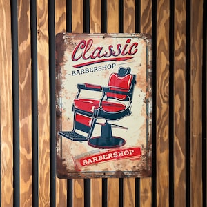 a sign on a wooden wall that says classic barbershop