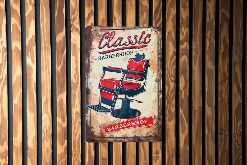 a sign on a wooden wall that says classic barbershop