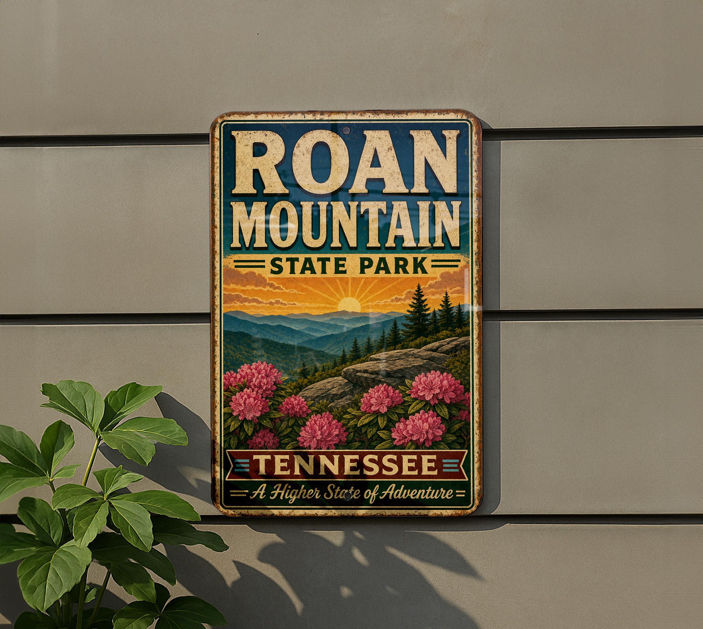Rustic Tennessee. Sign Roan Mountain State Park Tennessee Vintage Style Metal Sign ...