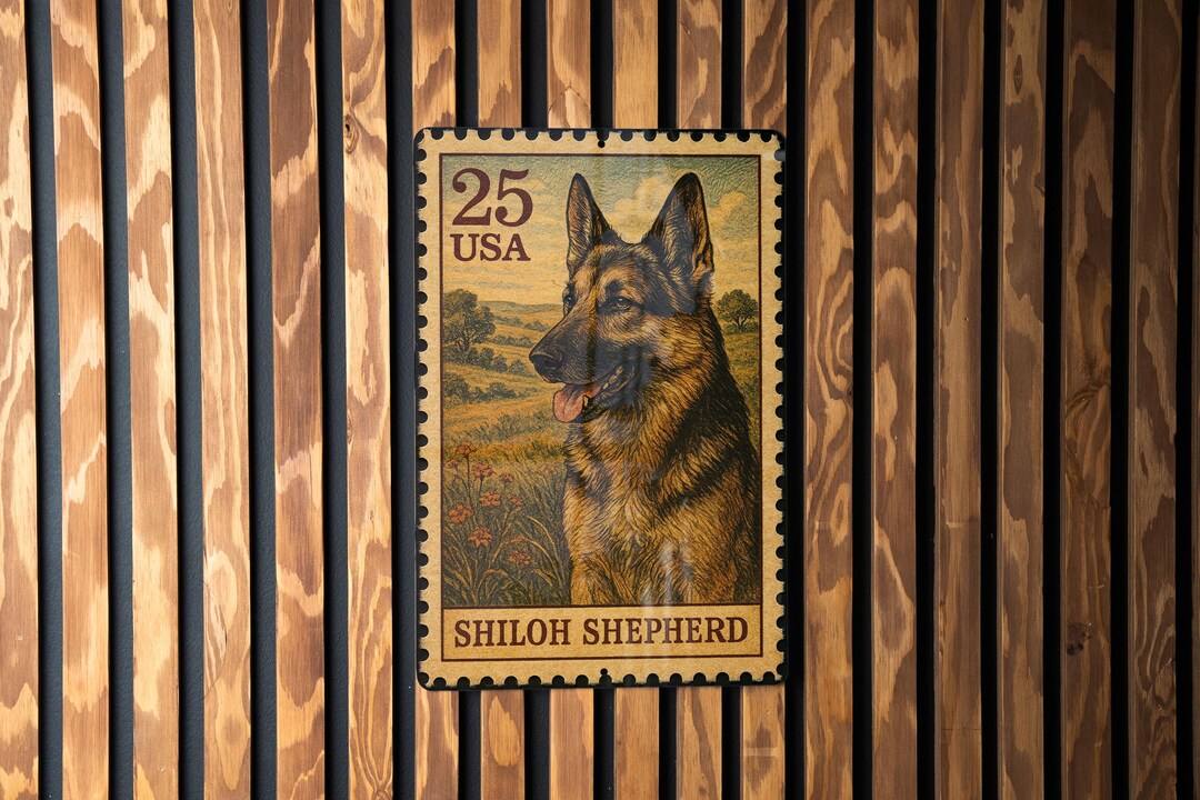 Shiloh Shepherd Vintage Stamp Style Metal Sign, Shiloh Shepherd Dog ...