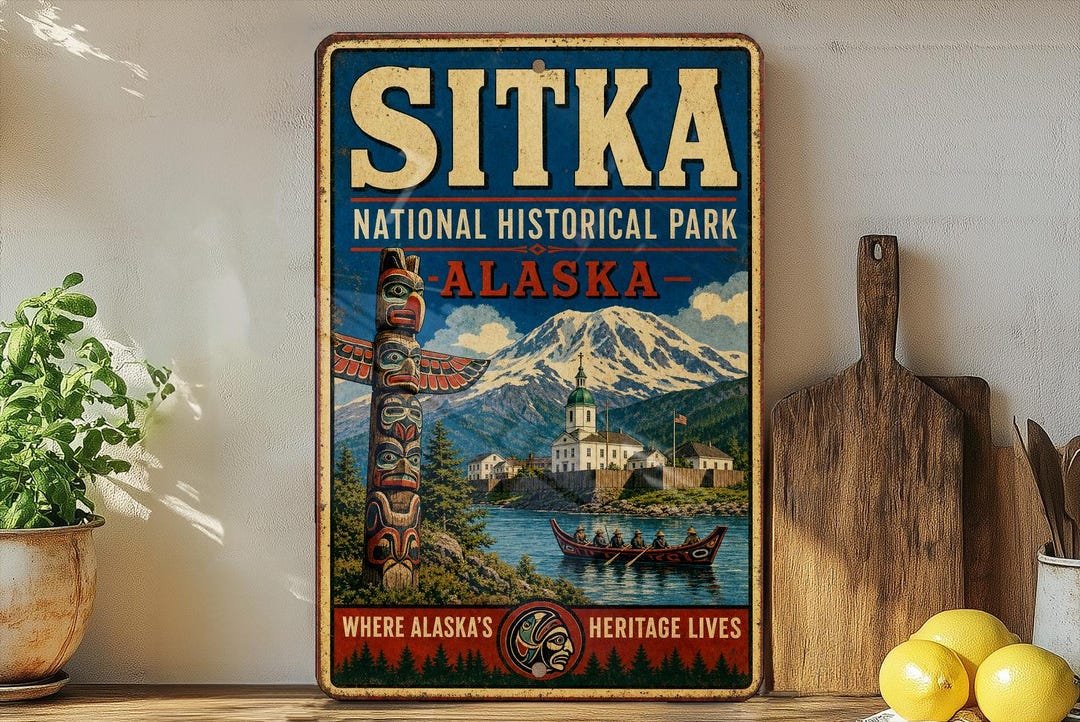 Sitka Wood Sign Sitka National Historical Park Alaska Vintage Style Metal Sign, Sitka ...
