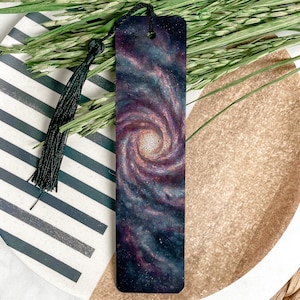 Spiral Galaxy Metal Bookmark – Low Poly Paper Art, Detailed Cosmic Illustration, Celestial Astronomy Gift