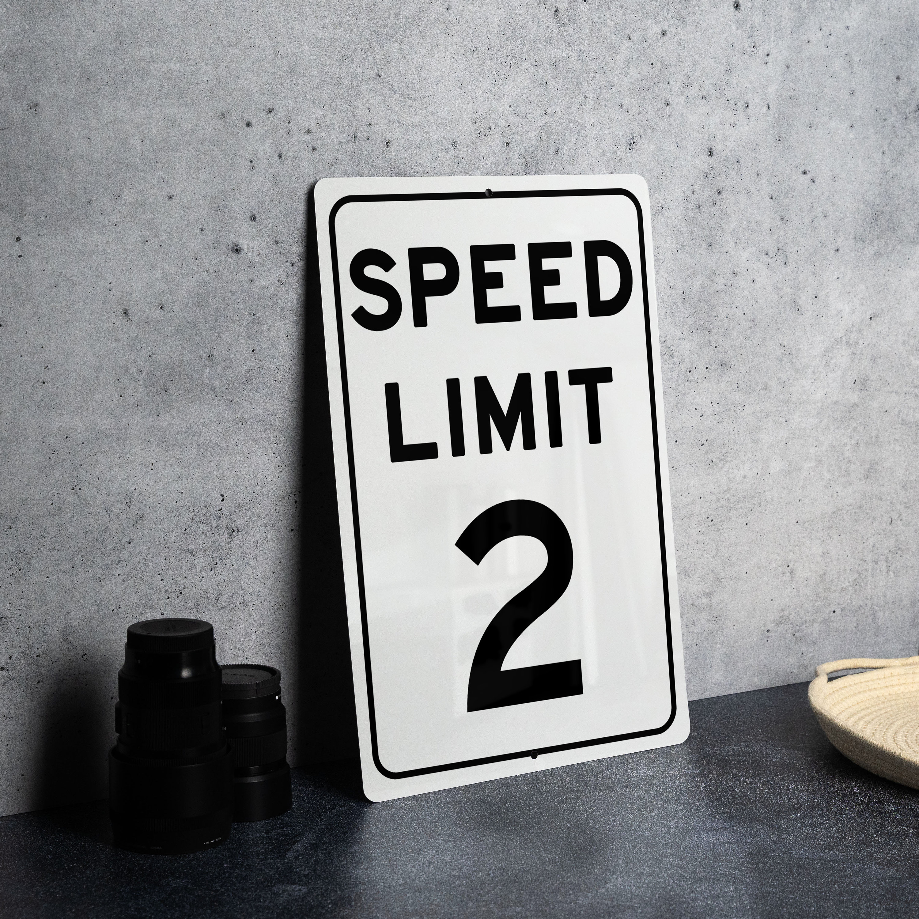 Speed Limit 2 MPH Sign - Custom Aluminum Sign for Controlled Zones