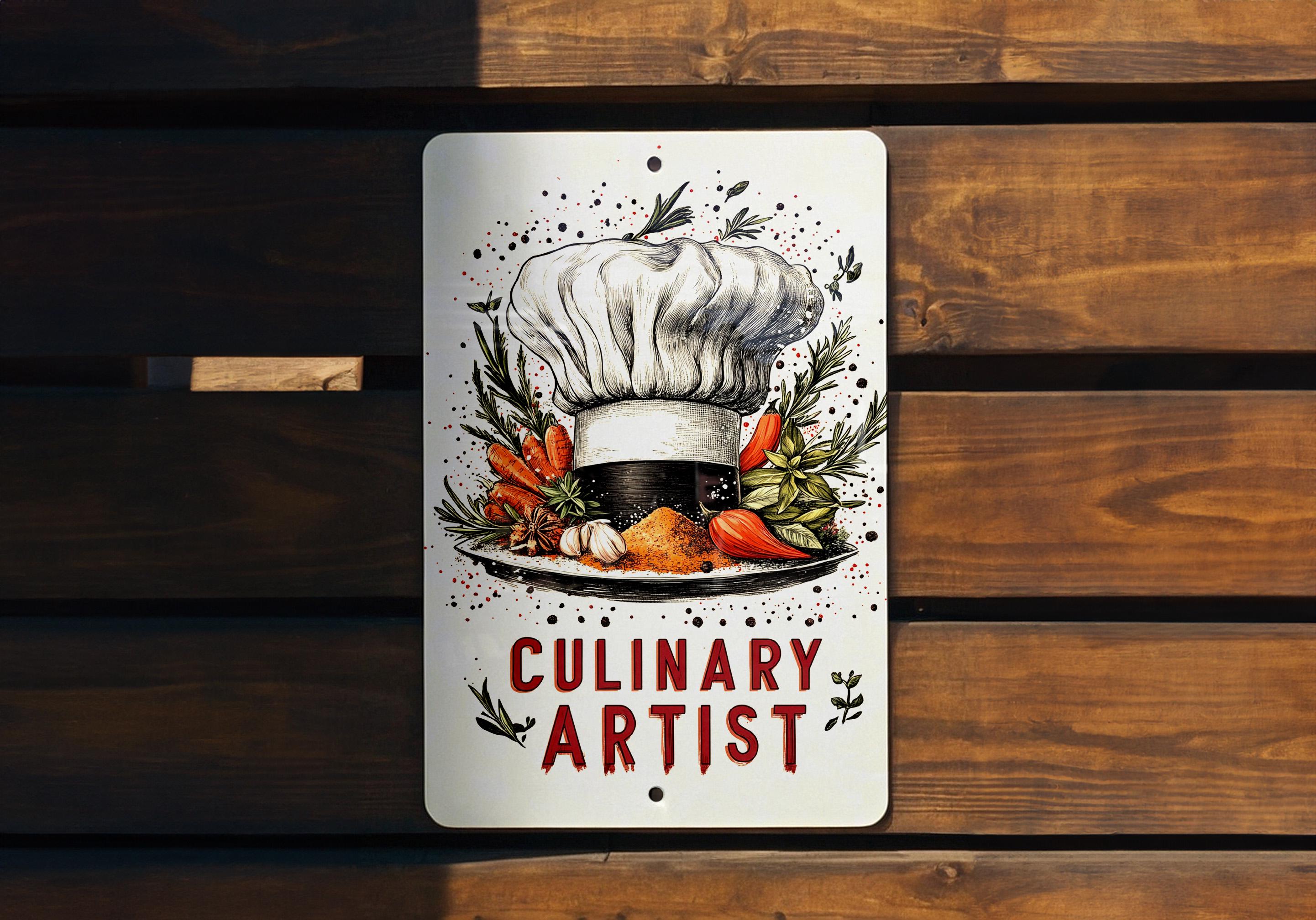 Epicurean Elegance Metal Sign, Chef's Hat Kitchen Decor, Culinary Art ...