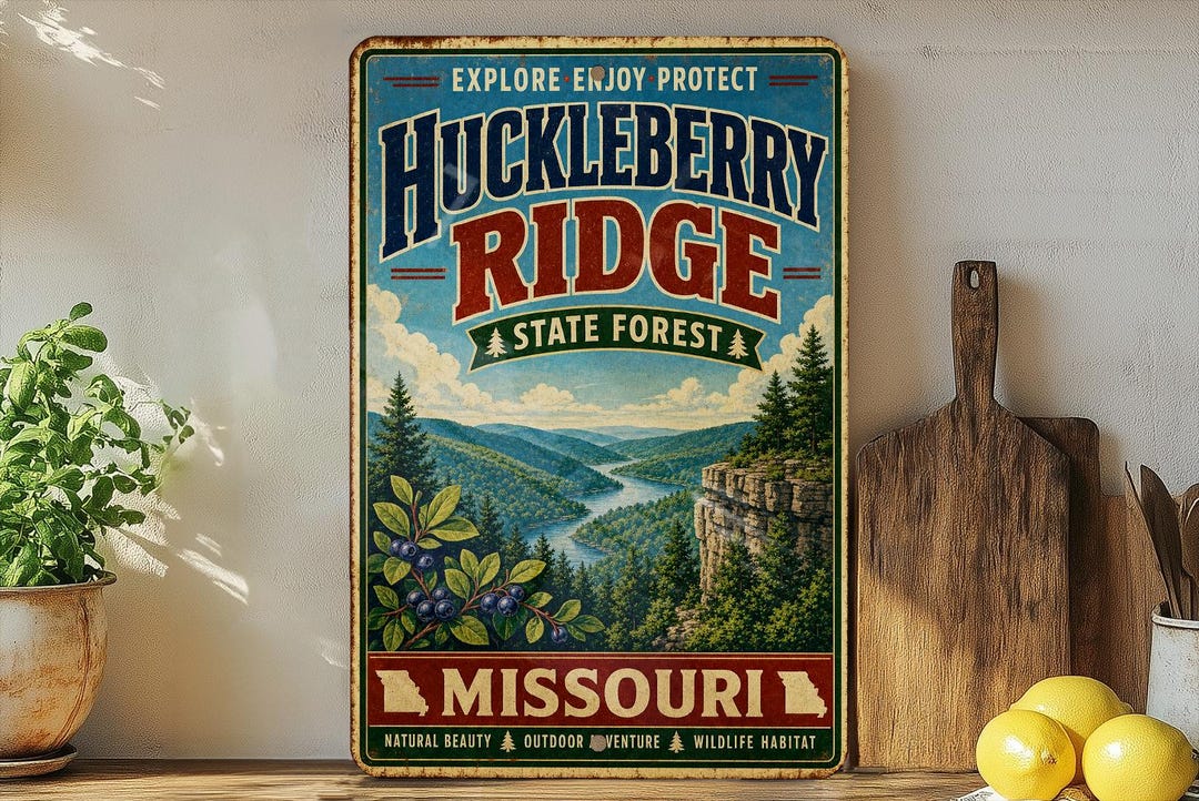 Huckleberry Ridge State Forest Missouri Vintage Style Metal Sign Rustic ...