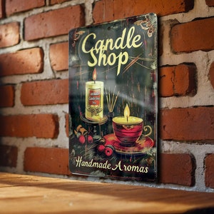 Handmade Candle Shop Metal Sign - Vintage Style, Aromas, Home Decor ...