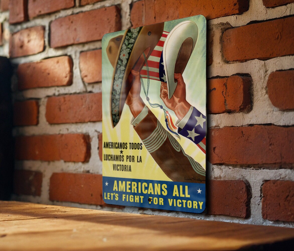 Metal WW2 Texas Art - Metal WW2 Propaganda Poster - Fathers Day