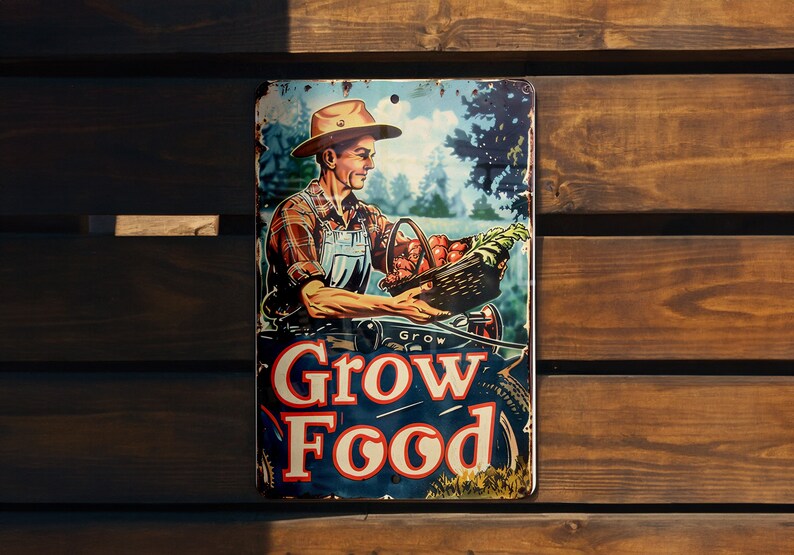 a sign that says grow food on it