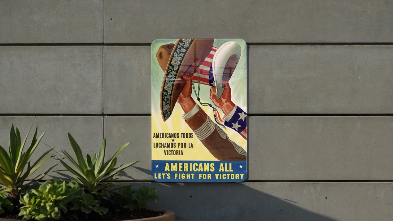 Metal WW2 Texas Art - Metal WW2 Propaganda Poster - Fathers Day