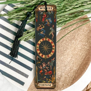 Wheel of Fortune Tarot Card Bookmark, Metal Tarot Bookmark, Fortune Telling, Tarot Reading Accessory, Unique Gift Idea