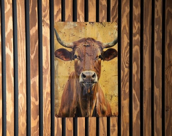 Chianina Cattle Vintage Sign, Metal Wall Art, Farmhouse Decor, Rustic Home Accent, Kitchen Decoration