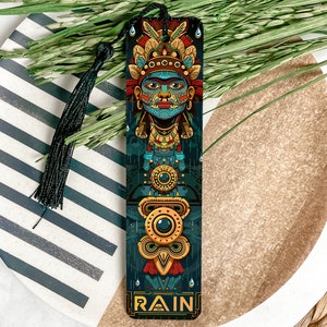 Tlaloc Aztec God Bookmark, Metal Water Symbols, RAIN Theme, Unique Book ...