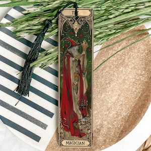 Magician Tarot Card Bookmark, Metal Bookmark, Magical Figure, Tarot Reading Accessory, Unique Gift Idea