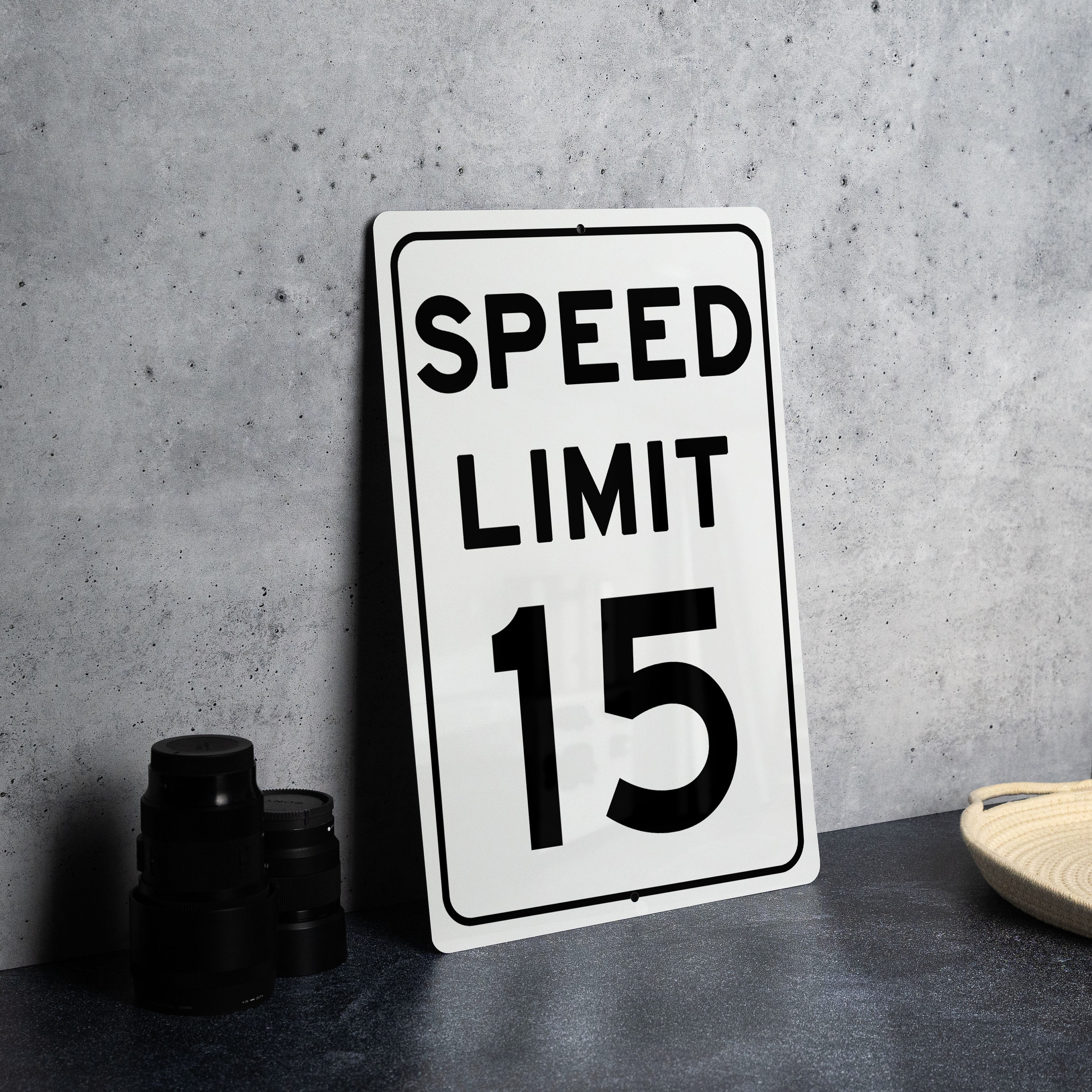 Speed Limit 15 MPH Sign - Residential and School Zone Aluminum