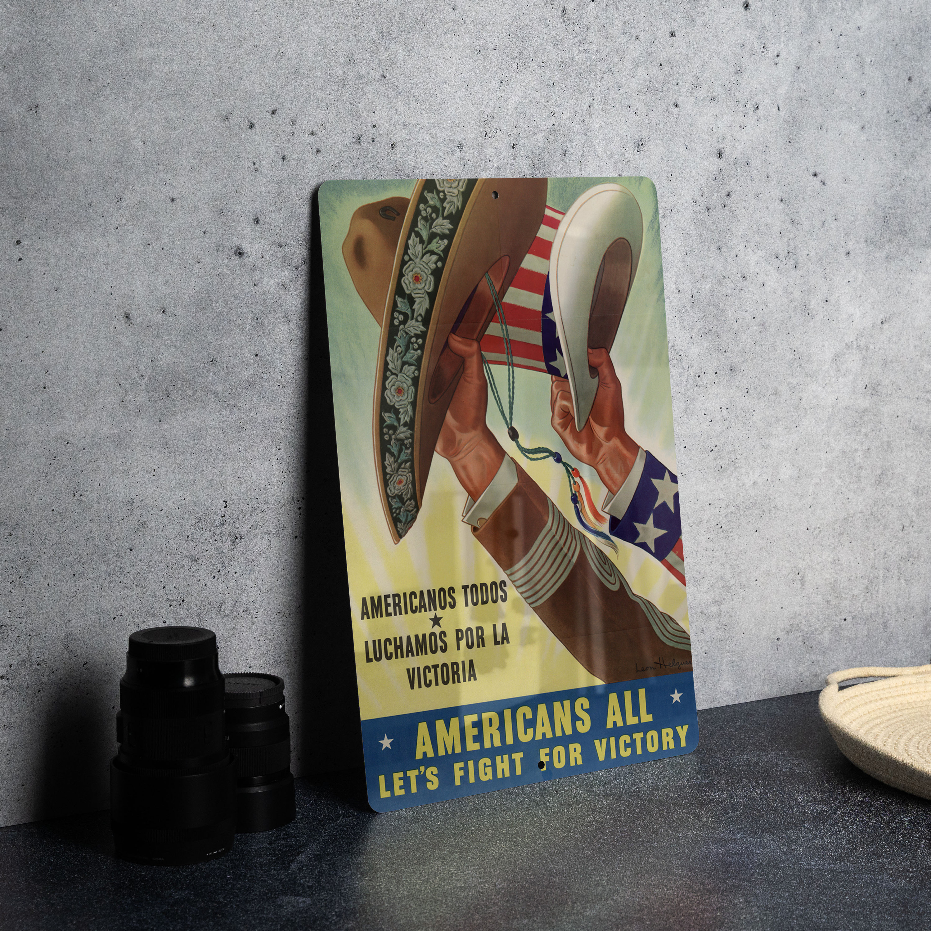 Metal WW2 Texas Art - Metal WW2 Propaganda Poster - Fathers Day