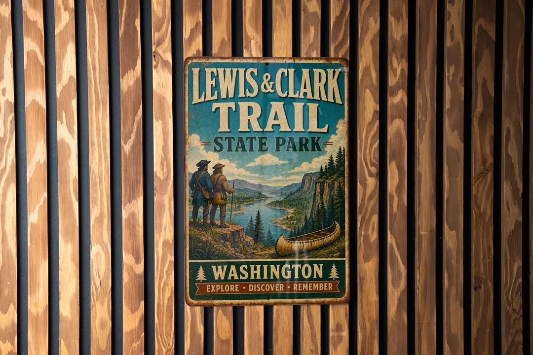 Lewis and Clark Trail State Park Washington Vintage Style Metal Sign ...