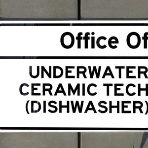 Office of Underwater Ceramic Tech Metal Sign, Home Decor, Wall Art, Unique Gift, Ocean Theme, Durable Material