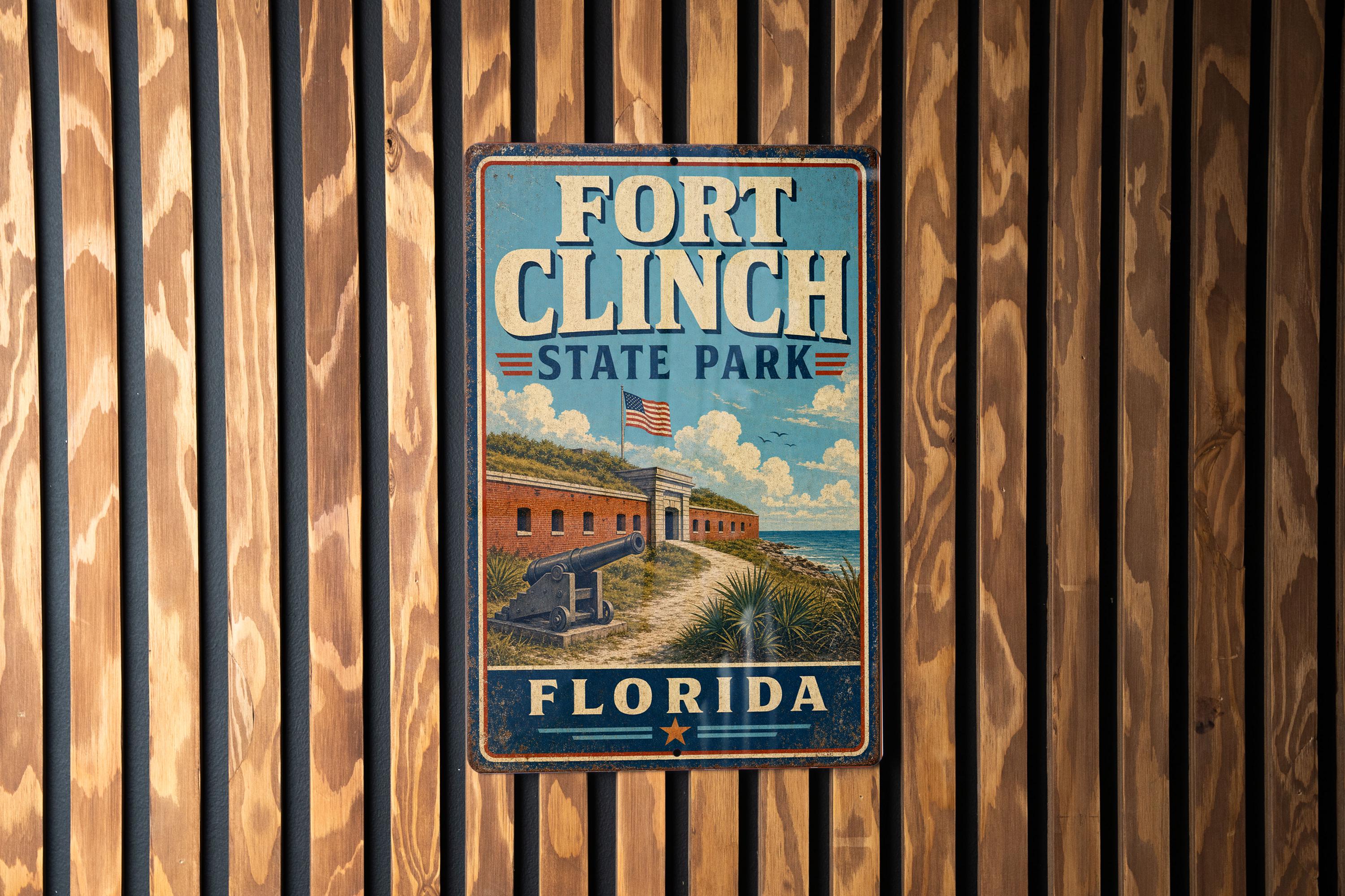 Fort Clinch State Park Florida Vintage Style Metal Sign, Amelia Island ...