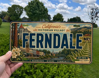 Ferndale Retro Style License Plate, Ferndale City Souvenir Auto Tag, Vintage-Inspired Ferndale Plate Decor, Gift for Ferndale Fans