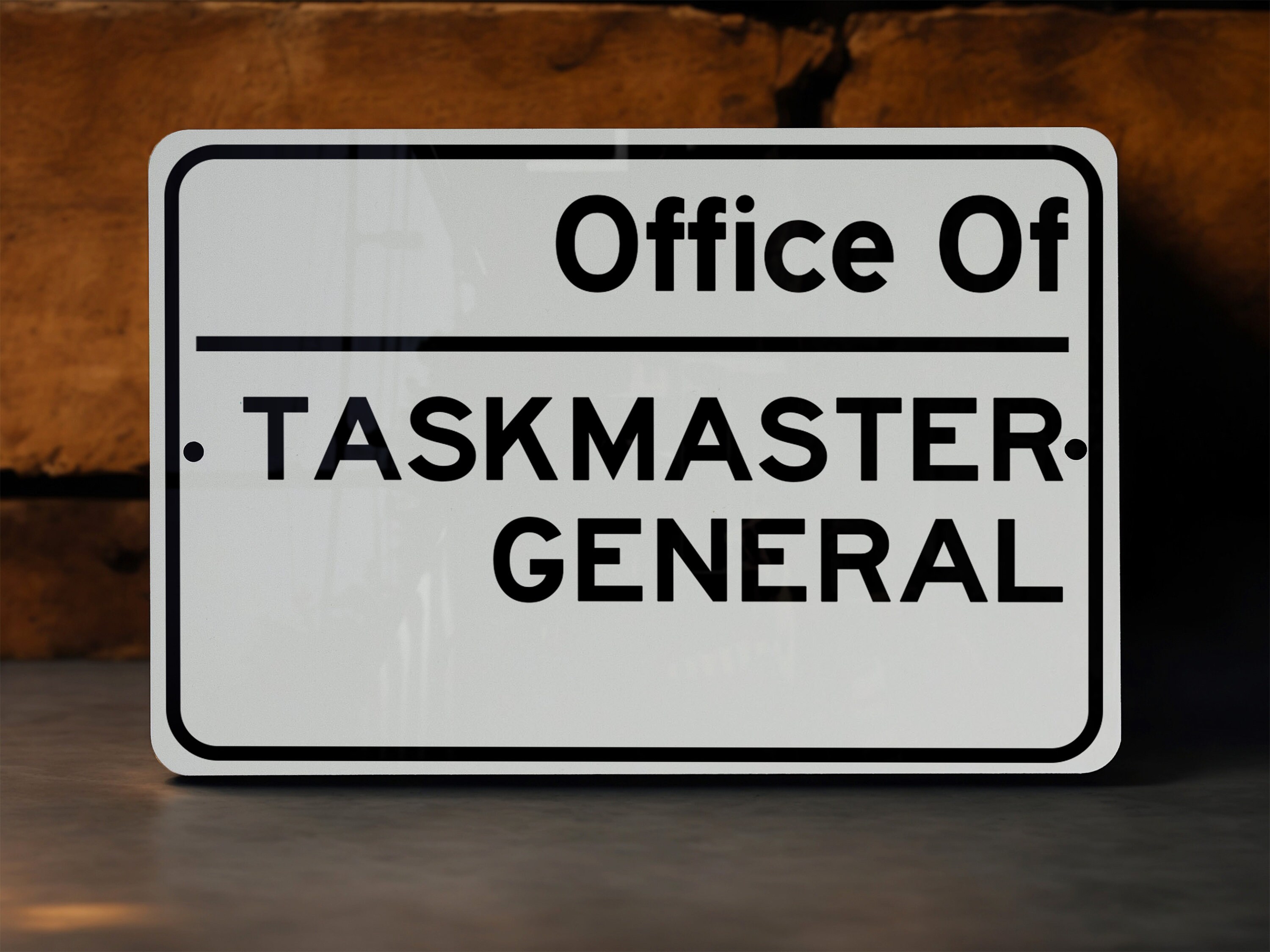 Taskmaster Sign No Background Taskmaster General Office Metal Sign, Home Decor, Wall Art, Vintage ...