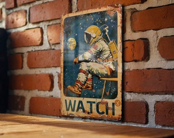 Astronomer Watch Vintage Style Metal Sign, Gift Idea, Wall Decor, Unique Present, Astronomy Enthusiast