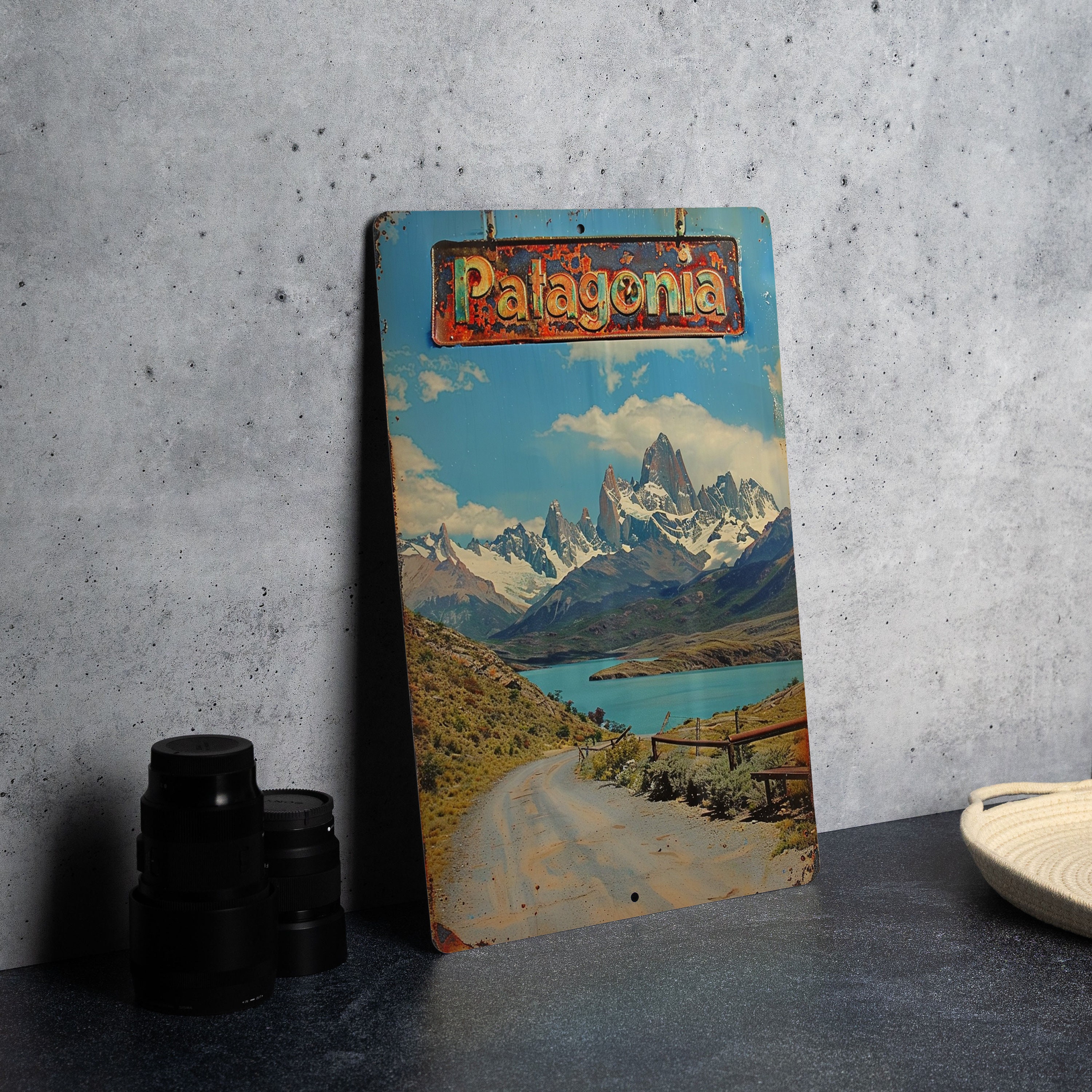 Patagonia Argentina, Vintage Style, Aluminum Sign, Metal Wall