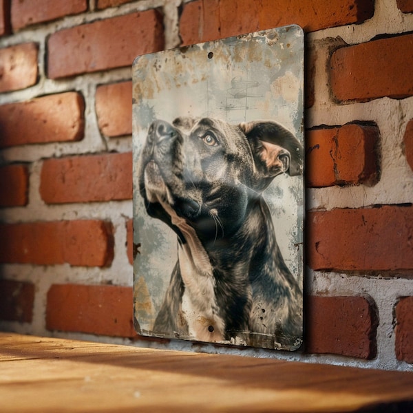 American Staffordshire Terrier Vintage Sign, Funny Dog Decor, Metal Wall Art, Amstaff Gift, Pet Lover Plaque