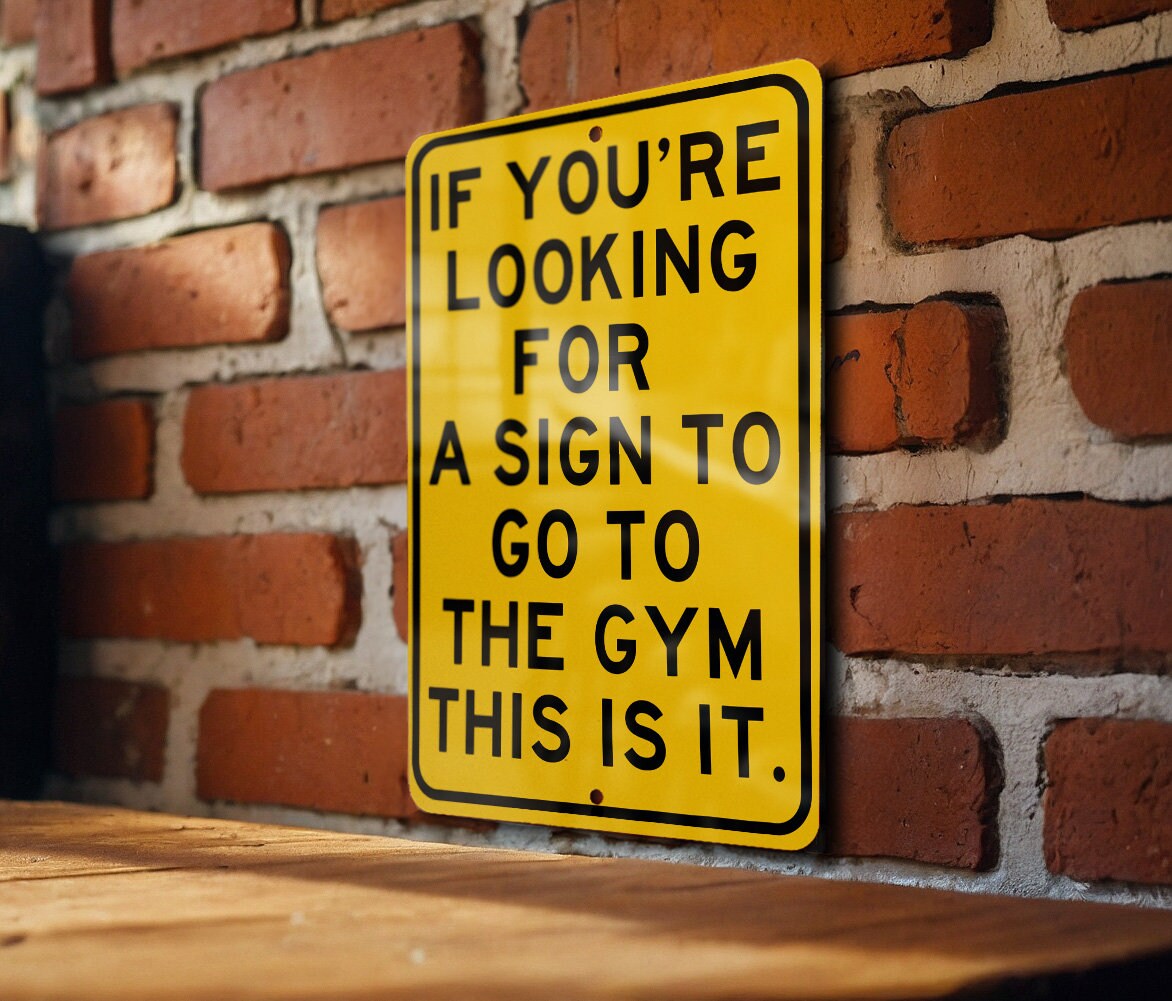 Motivational Gym Metal Sign, Workout Inspiration, Fitness Wall Decor ...