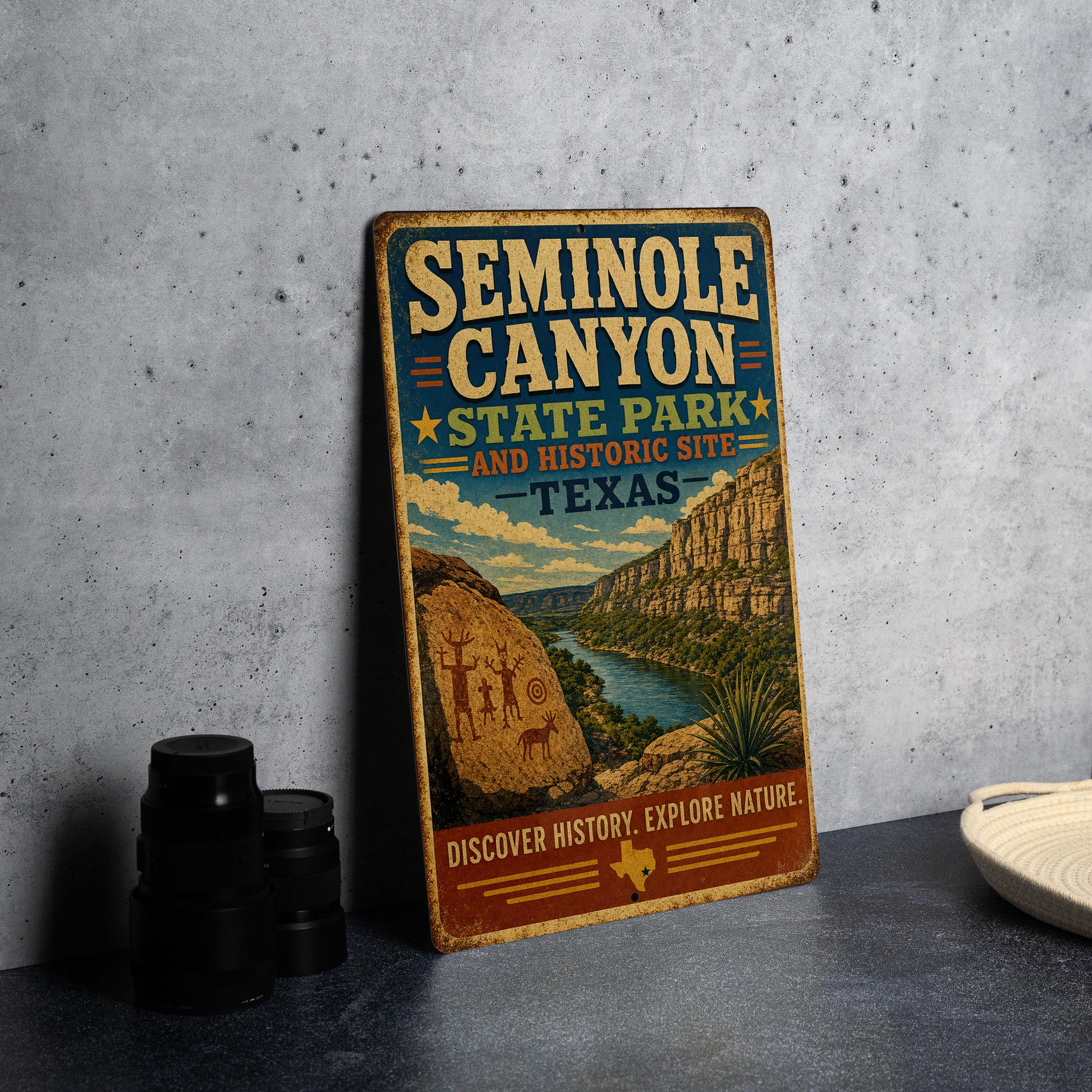 Seminole Canyon State Park & Historic Site Texas Vintage Style Metal ...