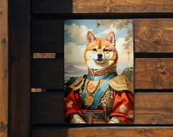 Victorian Samurai Shiba Inu Metal Sign - Warrior Spirit, Noble